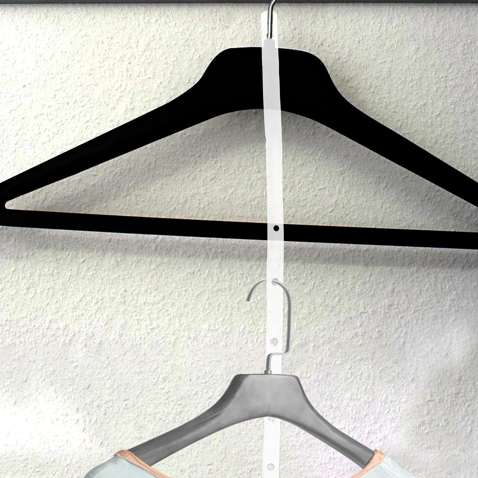 Tiras de Plástico Transparente Paquete de 10 Piezas para Perchas Resistentes 10 Diseño Multifuncional para Almacenamiento en Armarios y Tiendas de Ropa