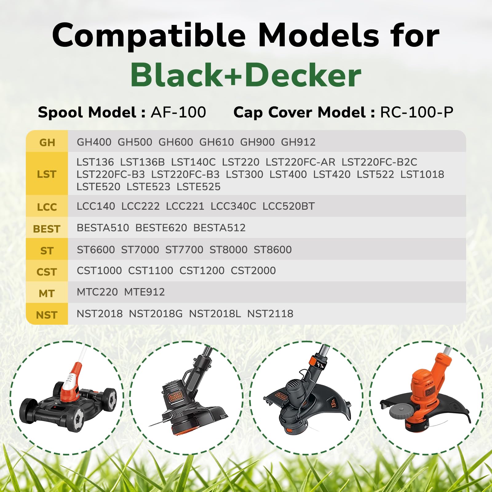 GreatBuddy AF-100 - Cuerda de alimentación de malas hierbas compatible con recortadoras de cuerdas Black Decker, 3 paquetes