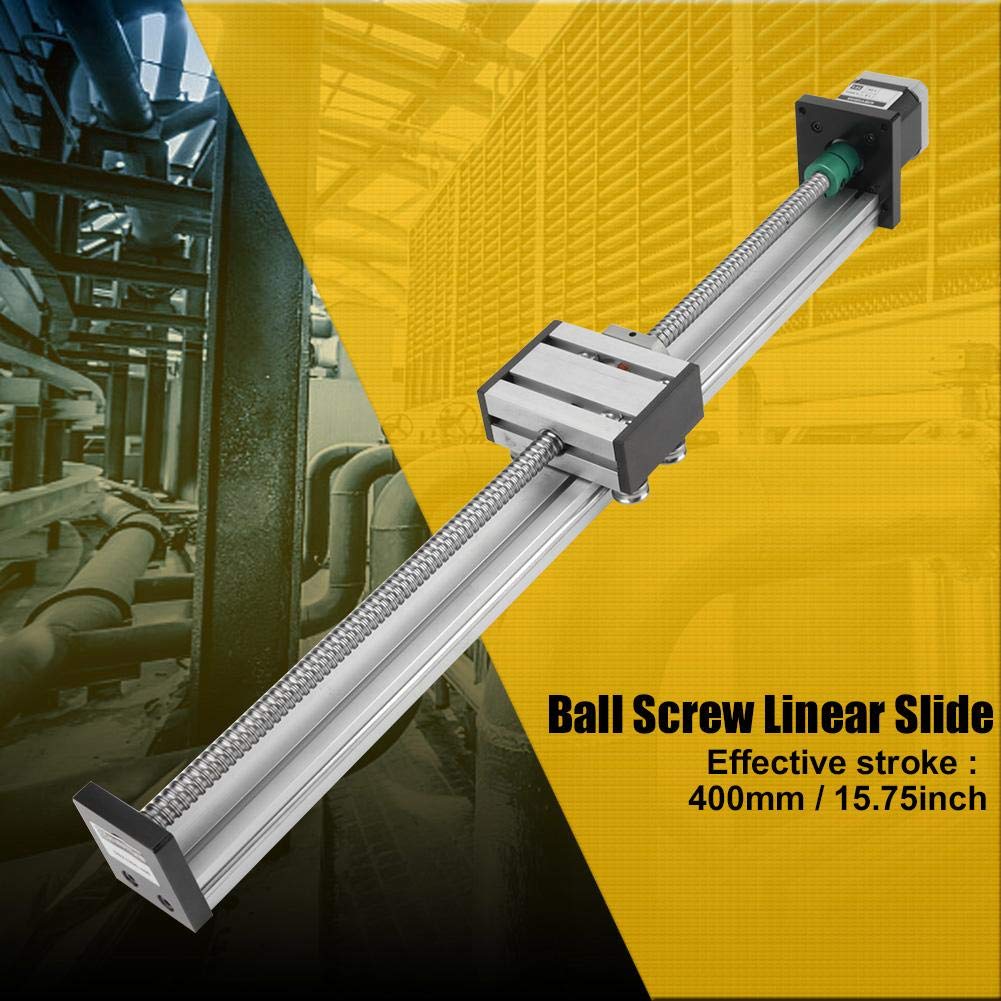 Akozon Ball Screw Slide with a Stepper Motor 400mm Effective Range