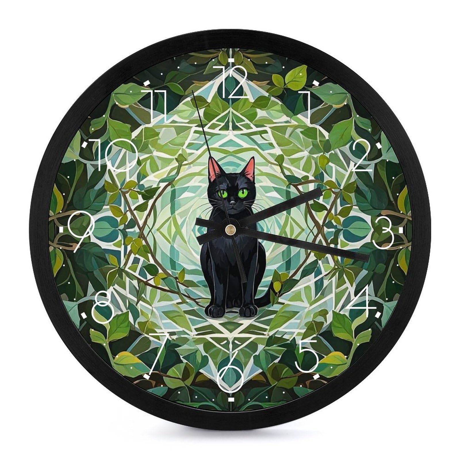 Horloge murale à quartz au design épuré et finitions noires de haute précision