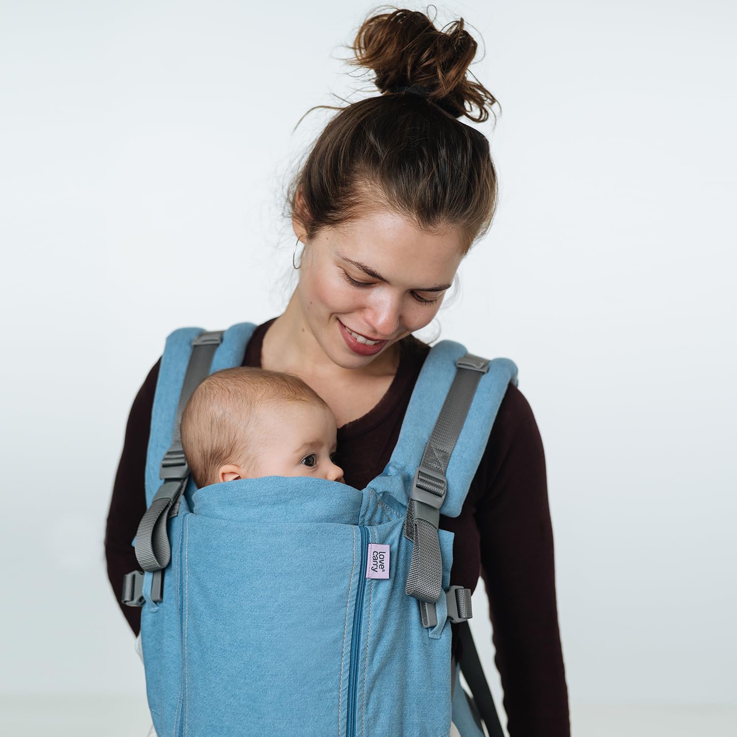 Love & Carry ONE Babytrage für Neugeborene (Light denim)