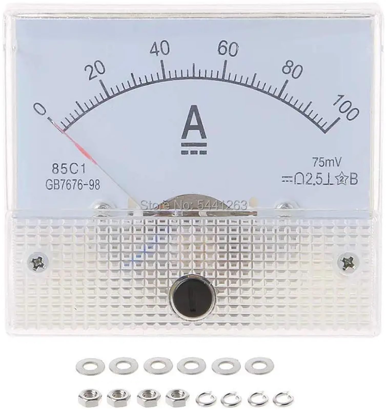 85C1 Misuratore di pannello di corrente analogico DC 1A 2A 3A 5A 10A 20A 30A 50A 100A Amperometro for test di circuiti Ampere Tester Gauge 1 PZ(500A(75mv))