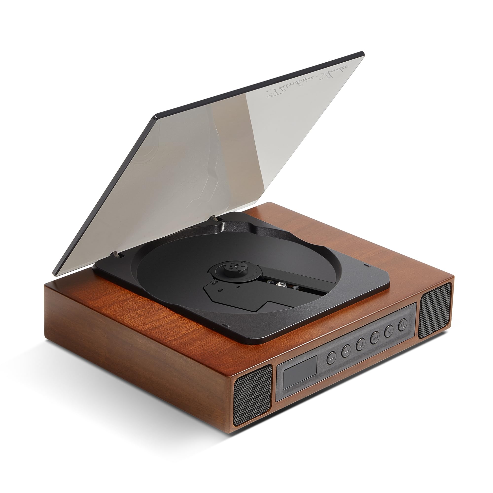 K10 Bluetooth CD Player with Speakers for Home, Rechargeable | Remote Control, Bluetooth 5.3 Input & Output, USB Playback, AUX Input & Optical Output, CD-R/RW & MP3 CDs, Retro Wood-Style-image-13