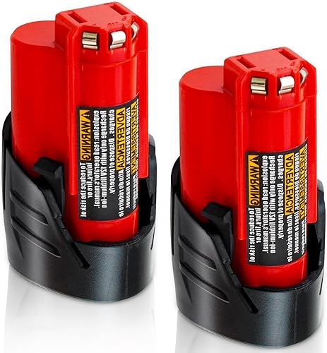 Miniatura 1 de Paquete de 2 baterías de repuesto de iones de litio de 12 V 3000 mAh 48-11-2420 compatibles con Milwaukee 12 voltios batería 3.0Ah 48-11-2411