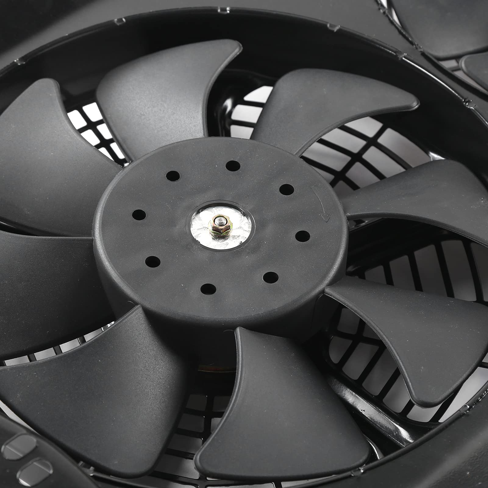 Ventilador de refrigeración del radiador del coche, radiador de 12V 80W Ventilador de refrigeración doble Marco de hierro Tanque de agua de alta potencia Disipación de calor Modificación universal del
