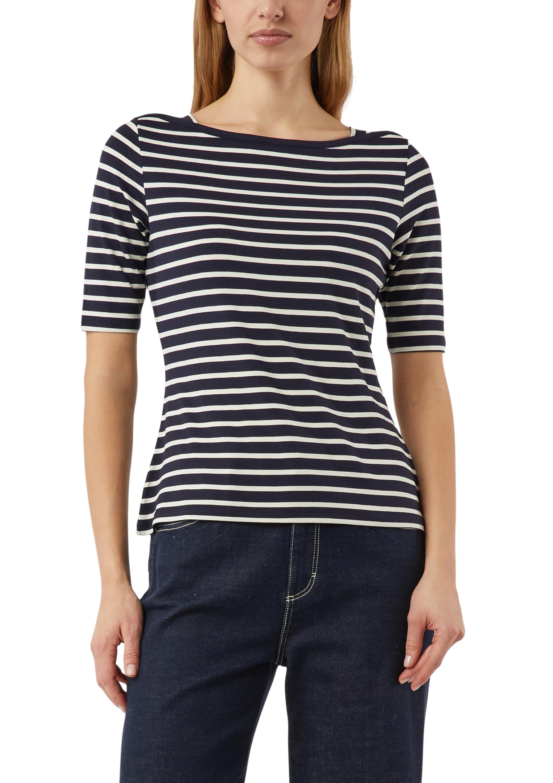 Comma Feminines Streifenshirt aus Viskosejersey