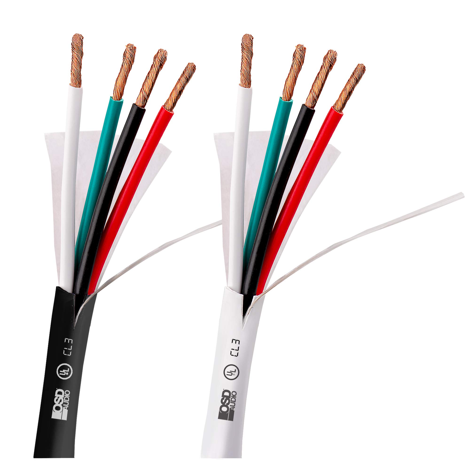 Cavo Diffusori Hi Fi Alta Qualita Cavo Audio Altoparlante 16 AWG 100 Piedi - 4 Conduttori, Bianco, CL2 Per Incasso A Parete, Nuovo 100 Piedi 4 Conduttori CL2 Bianco Installazione Parete - Foto 6