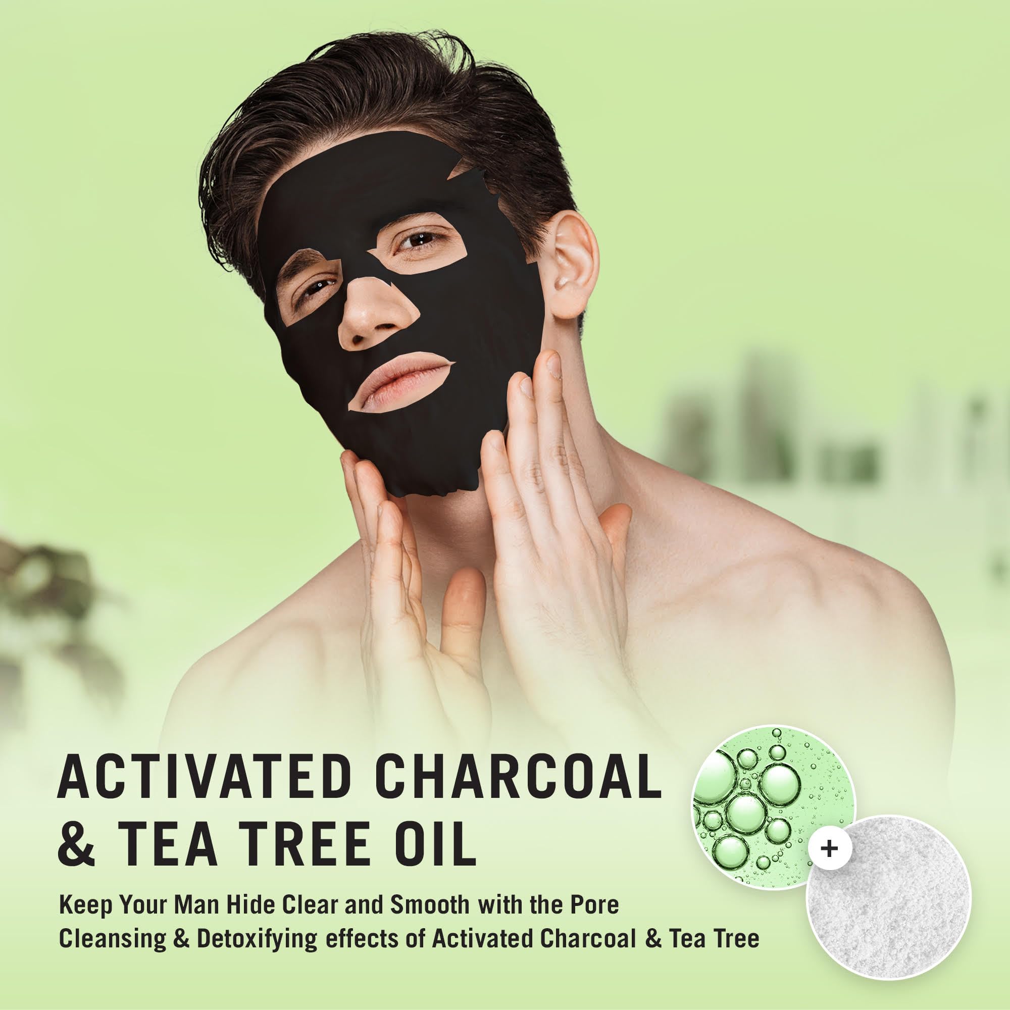 Fuss Free Naturals Sheet Face Mask for Men Mens Skincare Bamboo Sheet Mask - Image 4