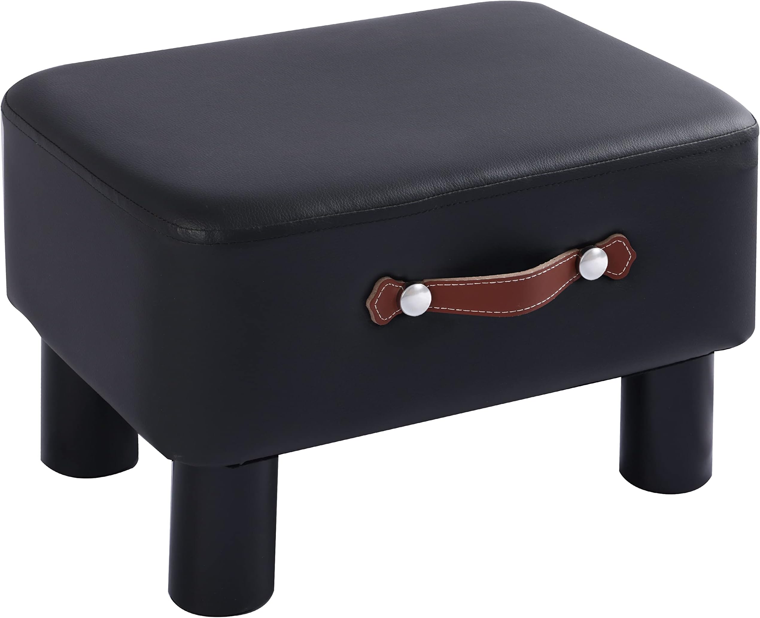 Yawinhe Small Footstool Ottoman, Fabric Rectangle Ottoman
