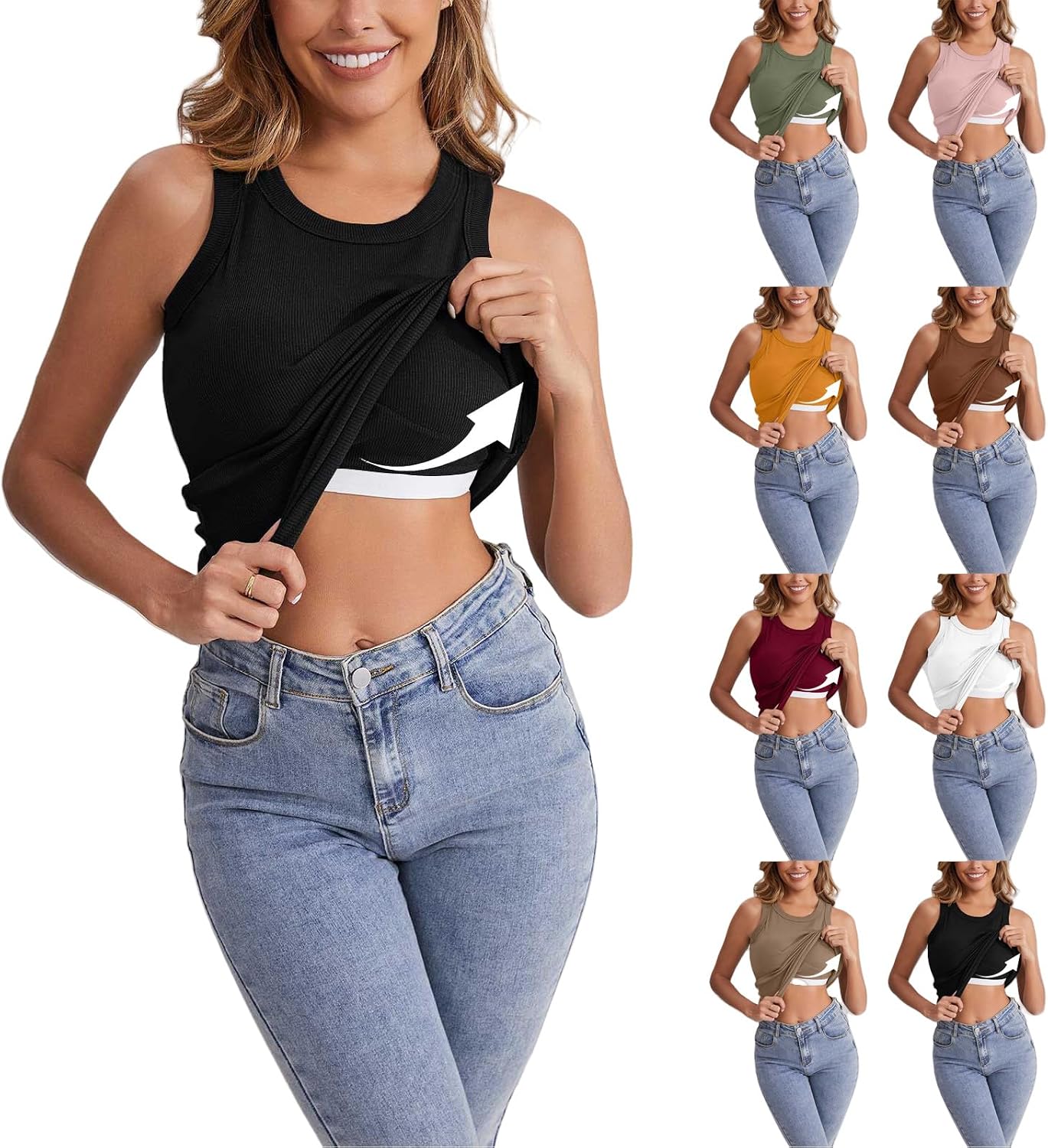Tatumaie Tank top with Built in Bra for Women Racerback Workout Undershirt Cotton Camisole Workout Sports Padded Cami 2025