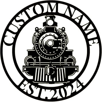 Personalized Train Metal Wall Sign, Custom Railroad Metal Wall Decor, Train Metal Wall Art, Train Driver Name Sign, Gift for Dad, Man Cave Wall Hangings, 8-24 Inch