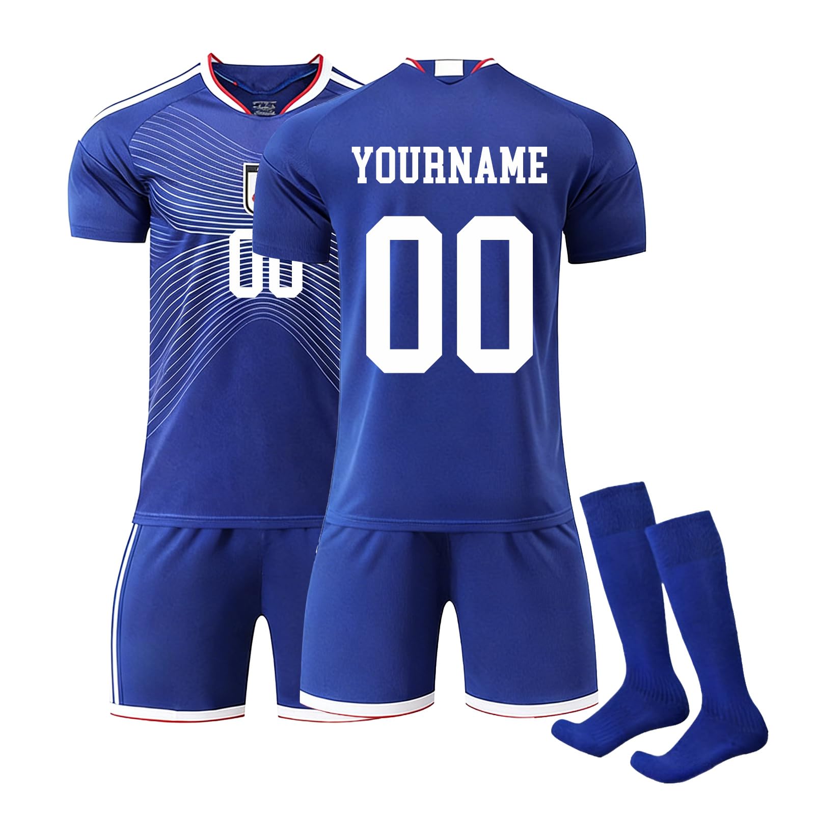 Camiseta de Fútbol Copa Mundial 2026 Personalizadas para Hombres y Niño, Copa Mundial equipación Fútbol DIY Nombre Número con Conjunto Top Pantalón Corto y Calcetines Regalo de Futbol - 4