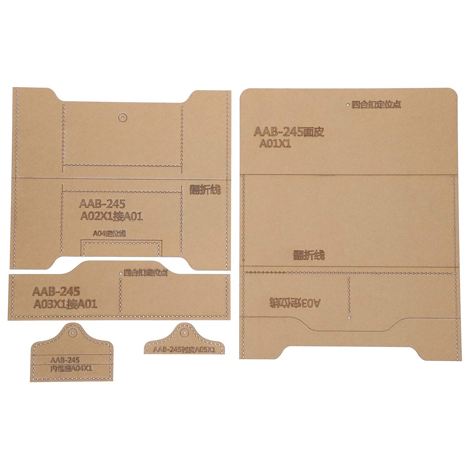 Gabarit en acrylique transparent pour patron de portefeuille en cuir durable