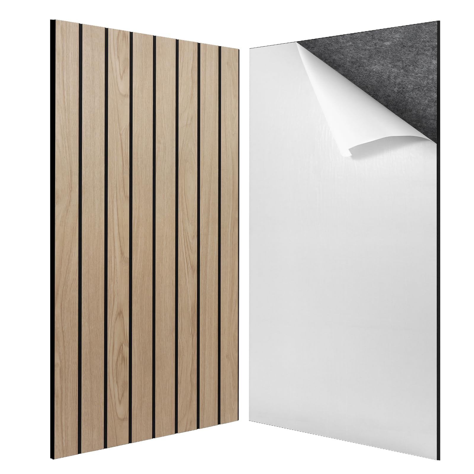 Akustikpaneele Selbstklebend 2.64m²-4 Stück Holzfarbe 120x55x0.9cm | Für Akustische Behandlung und Wanddekoration, Schallschutz Wand, Schallschutzplatten Besuche den Soundsbay-Store