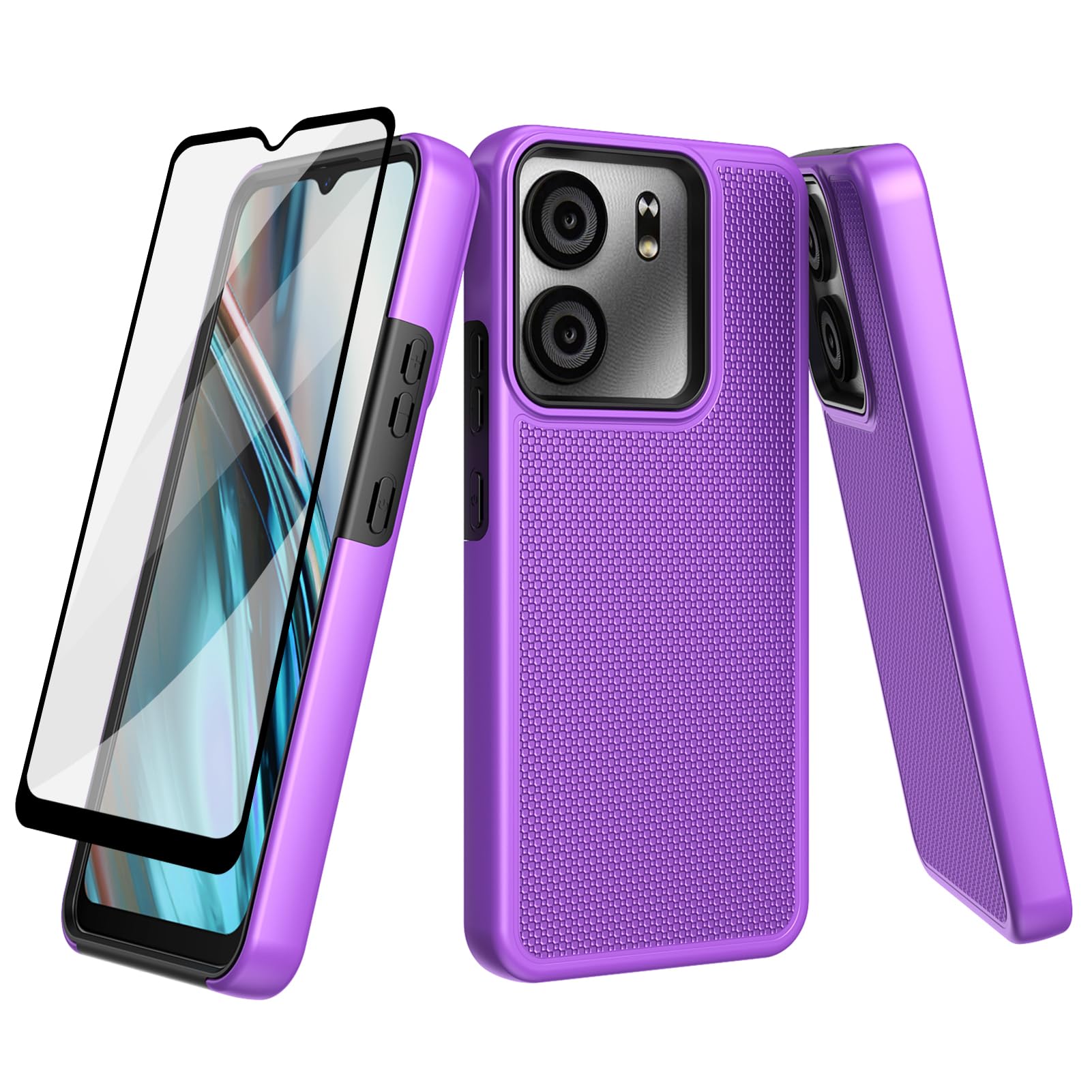 Ailiber for BLU View 5 Case, with Screen Protector, Dual Layer Shockproof Protective, Silicone Bumper Non Slip Back, Heavy Duty Rugged Cell Phone