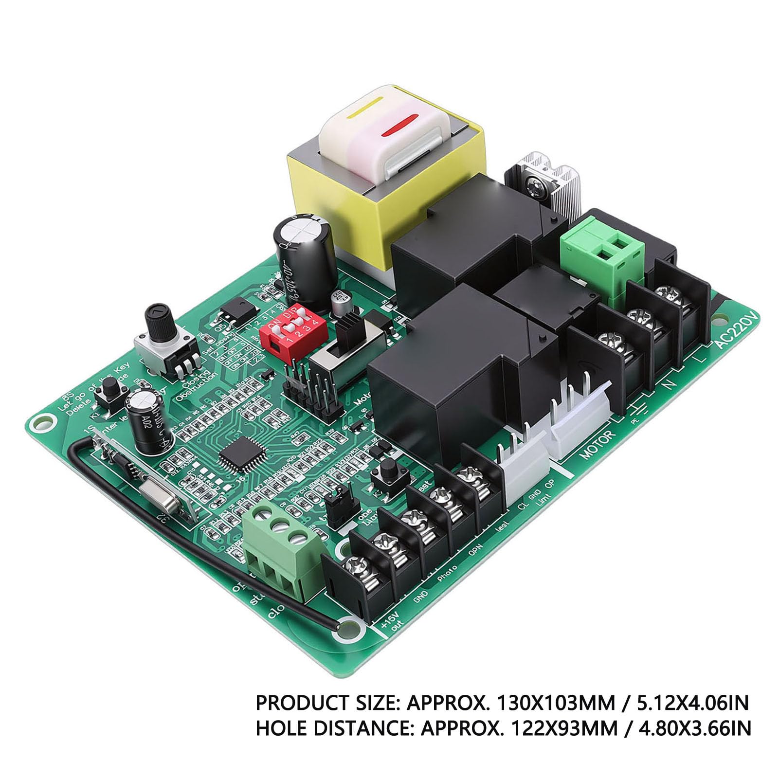 Carte de Commande D'ouvre-Porte Coulissante, Kit de Circuit imprimé de Contrôleur de Porte électrique à Code Roulant 433,92 MHz avec 2 Télécommandes pour une Utilisation en Usine (220V)