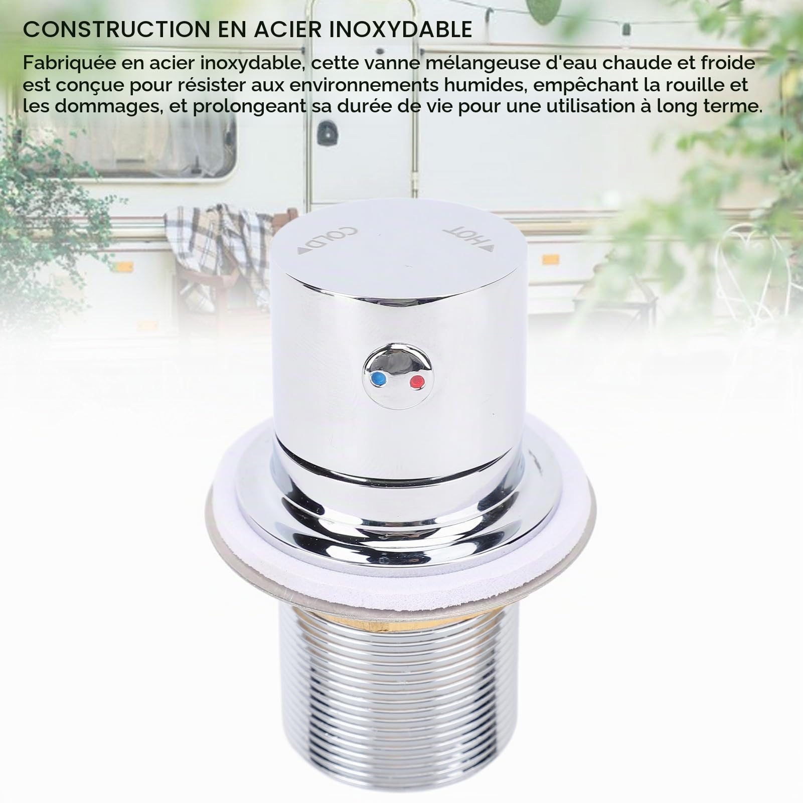 Yctze Robinet de Douche Thermostatique pour Camping-car, Mitigeur d'eau Chaude et Froide, Régulation Précise en Acier Inoxydable, Mitigeur de Douche intégré pour Camping-car, Vanne de Contrôle de