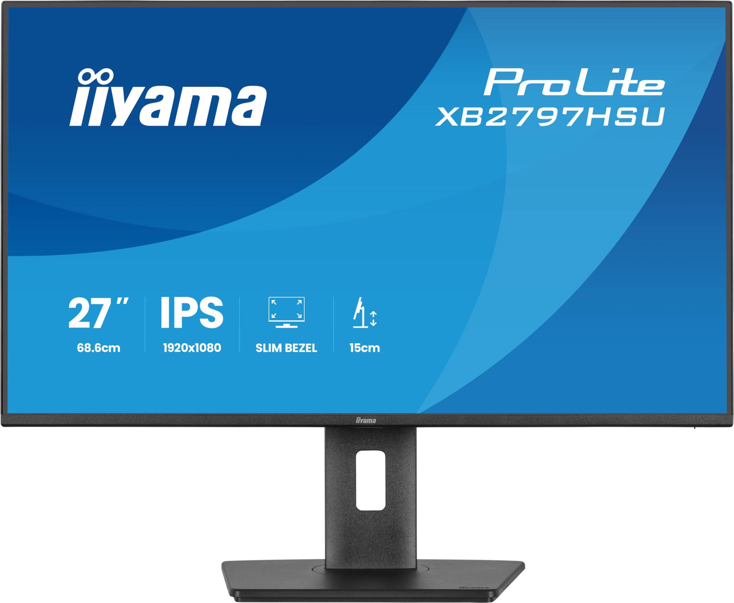 iiyama Prolite XB2797HSU-B1 68,6cm 27" IPS LED-Monitor Full-HD 120Hz HDMI DP USB3.2 USB-C Slim-Line Adaptive Sync Höhenverstellung Pivot Energieeffizienzklasse C schwarz