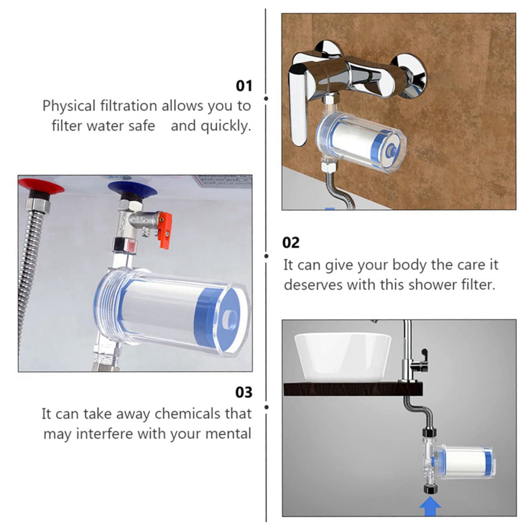 Cwmiibili 8 PCS Filter Water Filter for Washing Machine Showerhead Filter Bath Household Water Purifier Toilet Water Filter