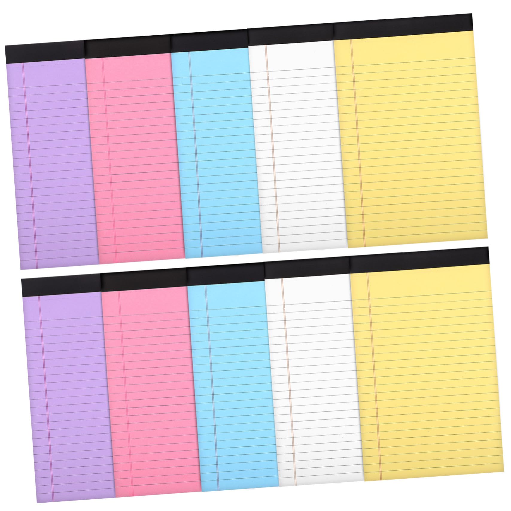 10 Stück-Pack Schreibtisch Notizblock mit Farbigem Linierten Papier 50 Blatt pro Block Glattes für Büro und Unterwegs
