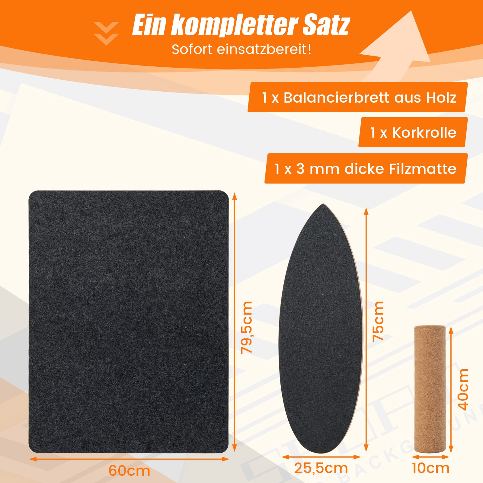 COSTWAY Deska do balansowania z drewna, deska do balansowania, do domu, w zestawie z rolką korkową, deska balansowa z 8 wysokiej jakości warstw drewna