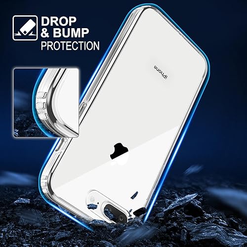 Vista 25 de TENOC Funda para teléfono compatible con iPhone 7 Plus y iPhone 8 Plus, color negro, antihuellas, protector mate para 5.5 pulgadas