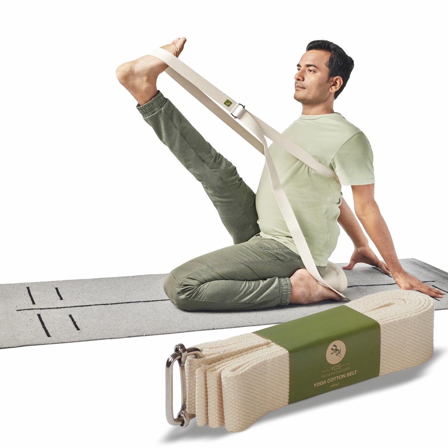 Yos Organic Cotton Yoga Belt (9ft Length, 1.5" Width) Strap with Stainless Steel Adjuster for Men & Women – Lightweight, Durable, and Comfortable Stretching Strap for Workout, Yoga Poses (B09M479LMJ) Amazon Price History, Amazon Price Tracker