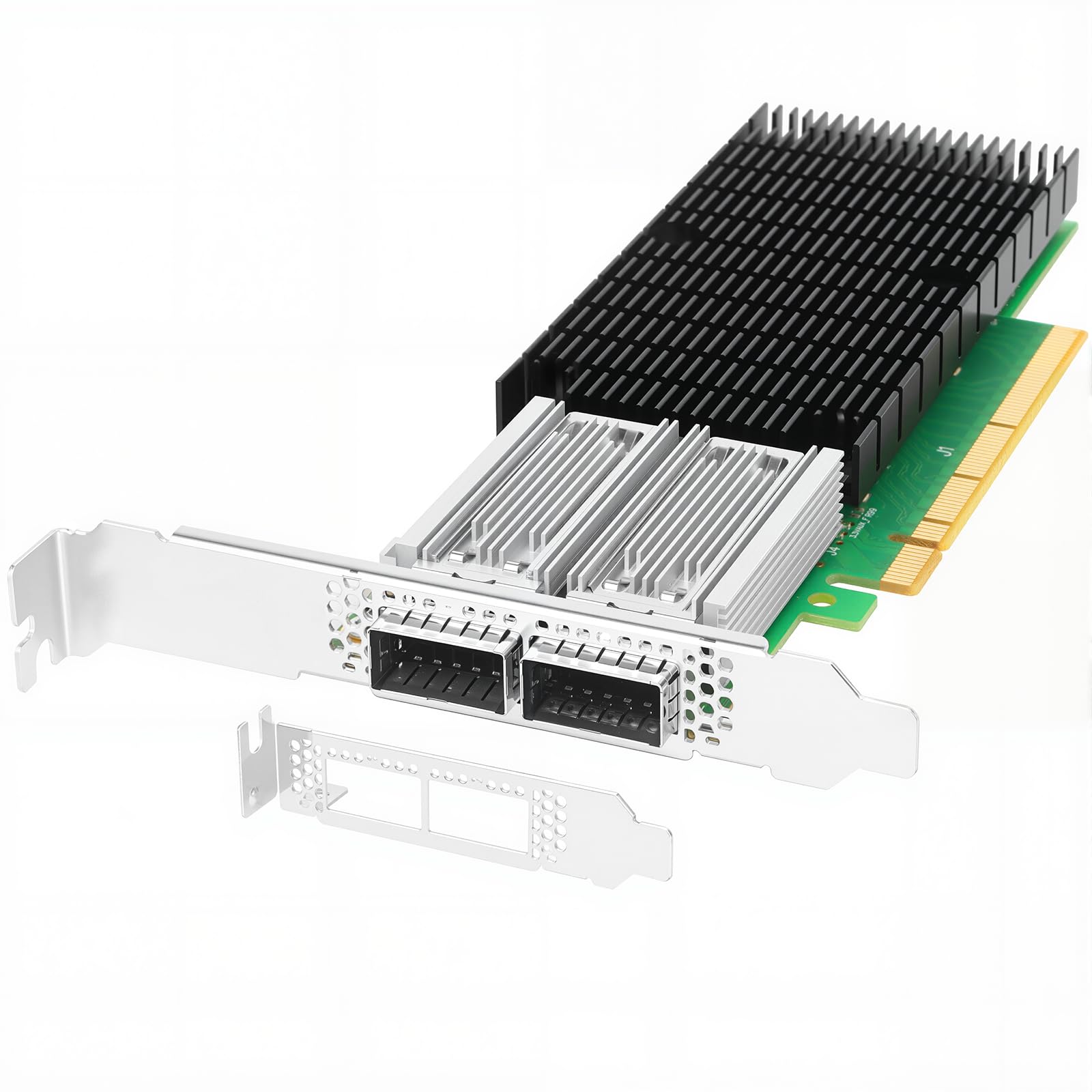 Dual Port 100G QSFP28 PCIe 3.0 x16 VPI Network Adapter Card, Compatible with MCX456A-ECAT ConnectX-4, 100GbE Ethernet & EDR InfiniBand RDMA Server NIC for HPC AI Training