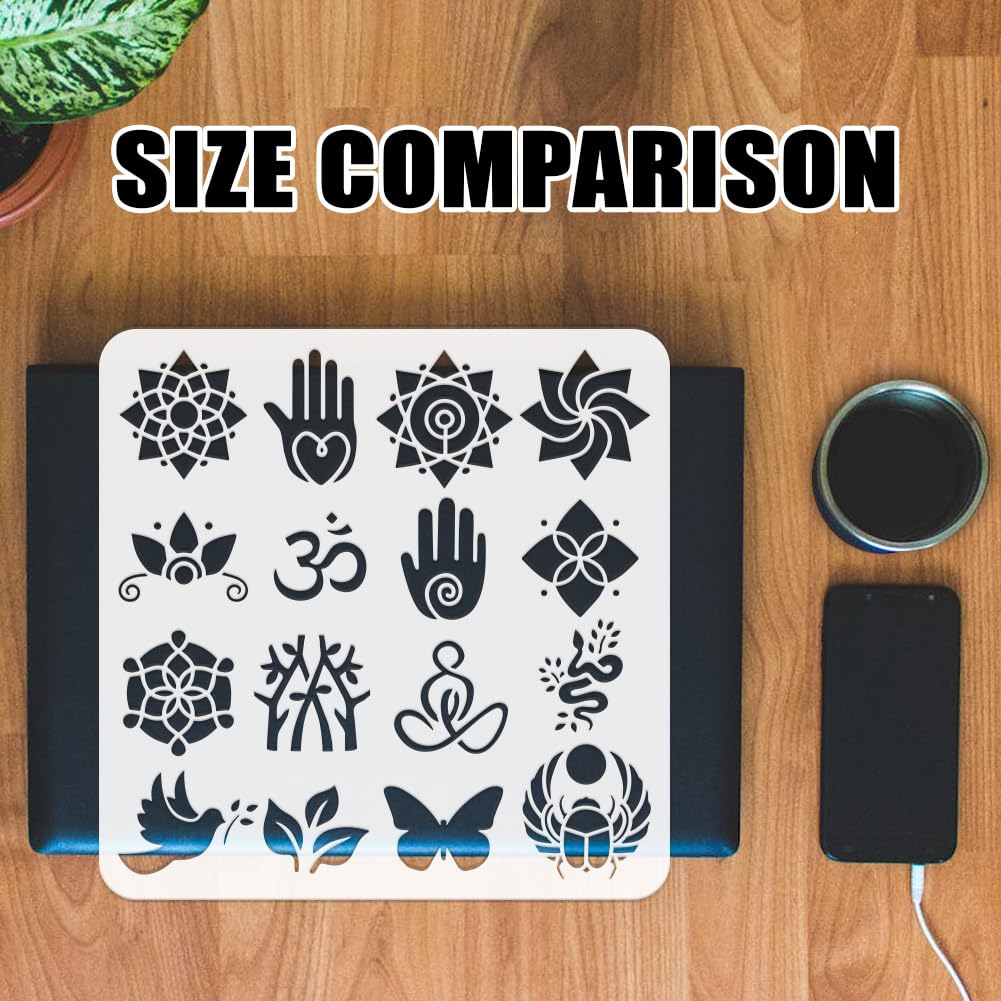 Baphomet Siegel Schablone 30x30cm - Wiederverwendbare Malschablone PET