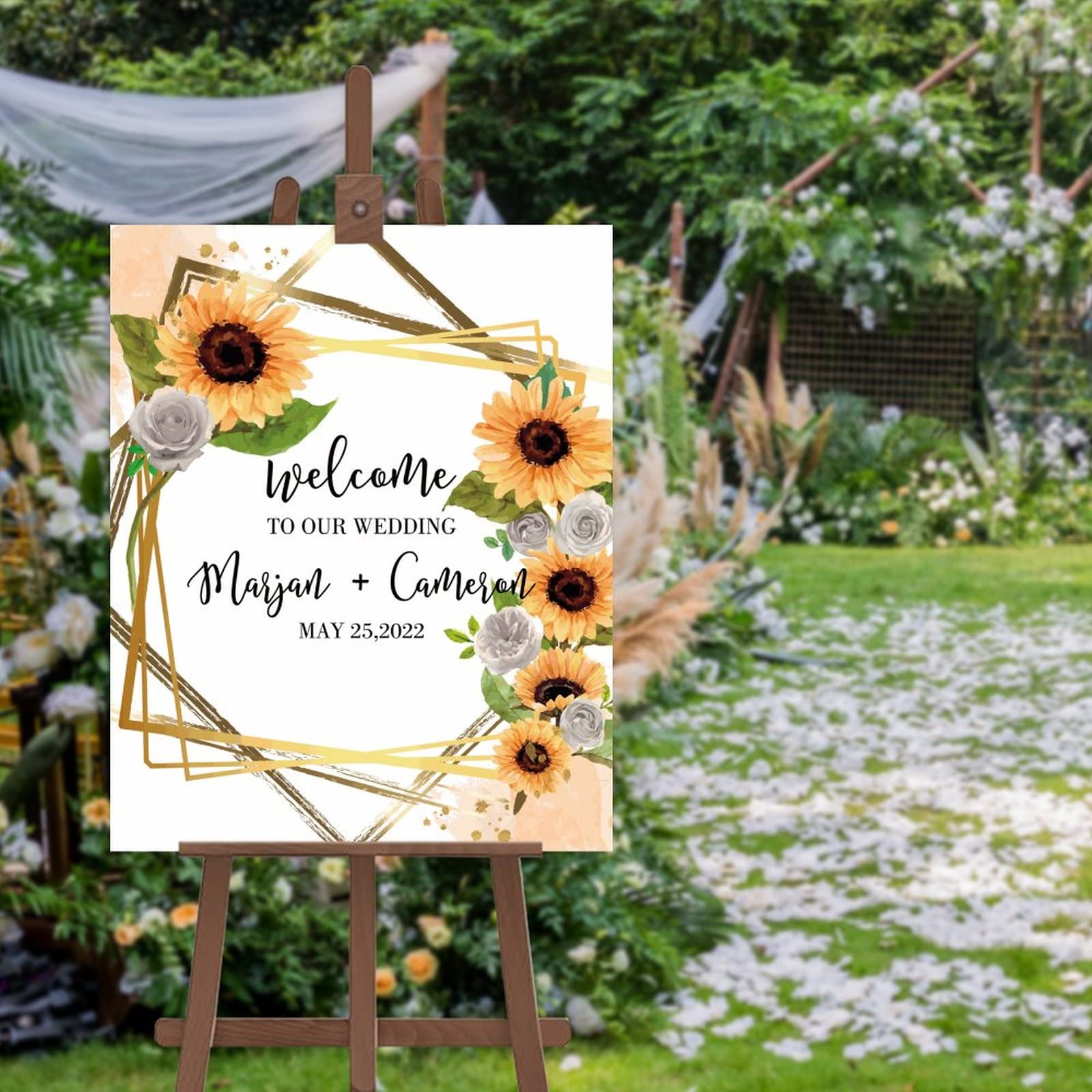 Panneau bienvenue mariage personnalisé pour simplifier l'accueil invités