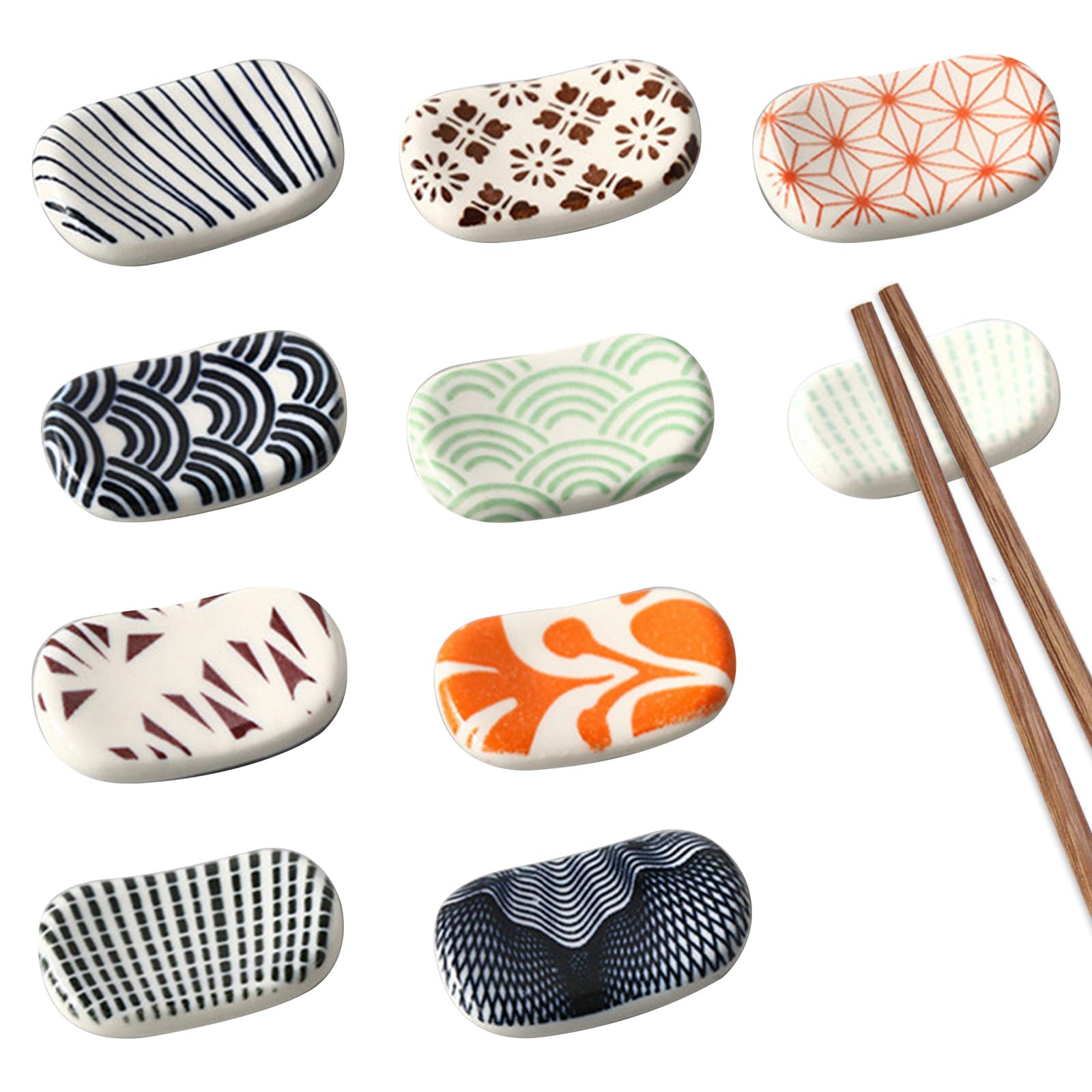 8 Porte-Baguettes En Céramique Panda - Support Mignon Pour Cuillères Et Couverts - Déco De Table Style Japonais