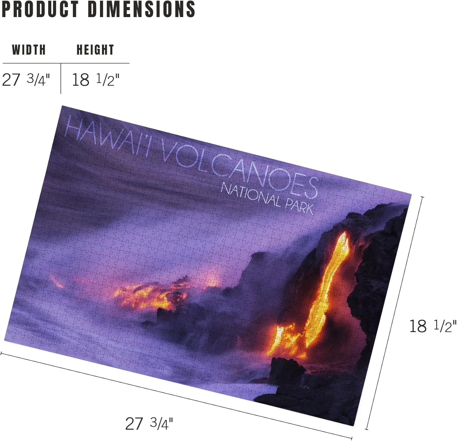 Lantern Press Hawaii Volcanoes National Park, Lava Flow 1000 Piece Jigsaw Puzzle for Adults, Made in USA with Reference Poster