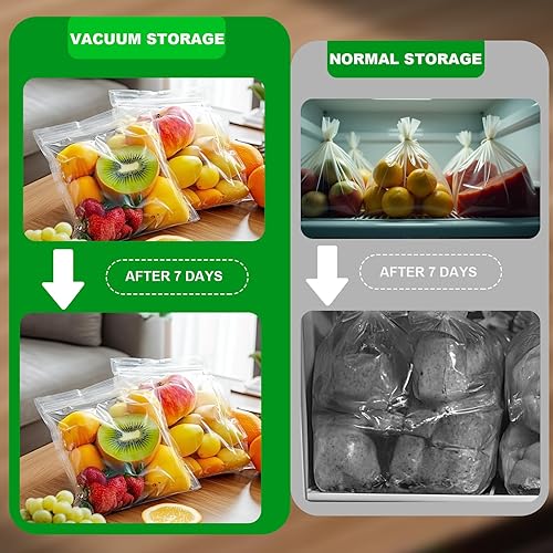 Miniatura 6 de Sellador al vacío con 5 bolsas reutilizables Sous Vide, sellador al vacío compacto de mano para conservación de alimentos, máquina selladora