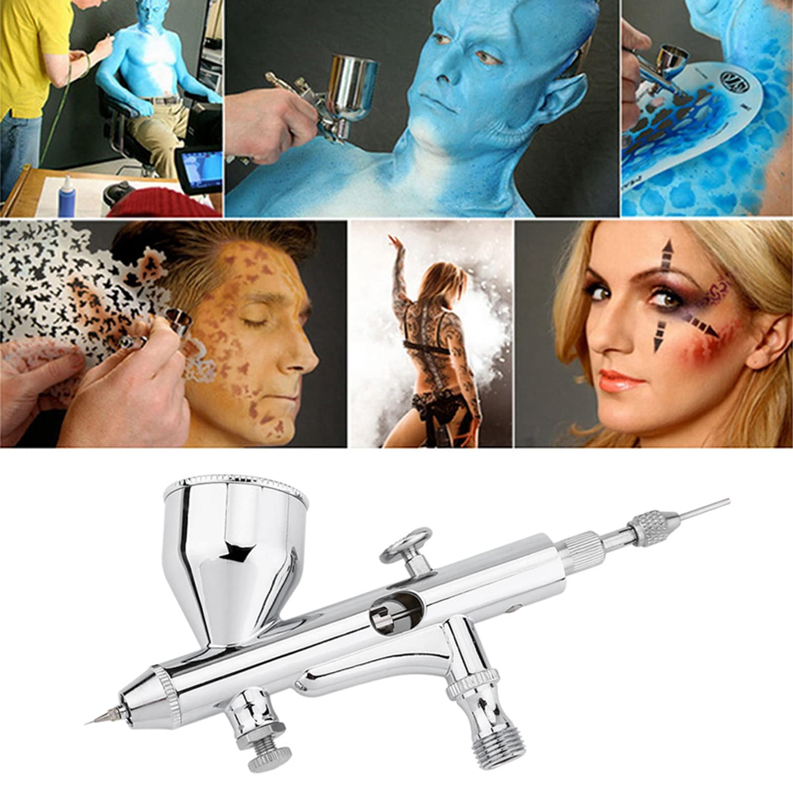 Airbrush Kit Dual Action Airbrush Kit Airbrush Gun 0.2mm 0.3mm 0.5mm Needle Art Spray Gun Spraycraft Airbrush Replacement Airbrush Gun Airbrush Makeup Machine for Nail Model Painting Tattoo