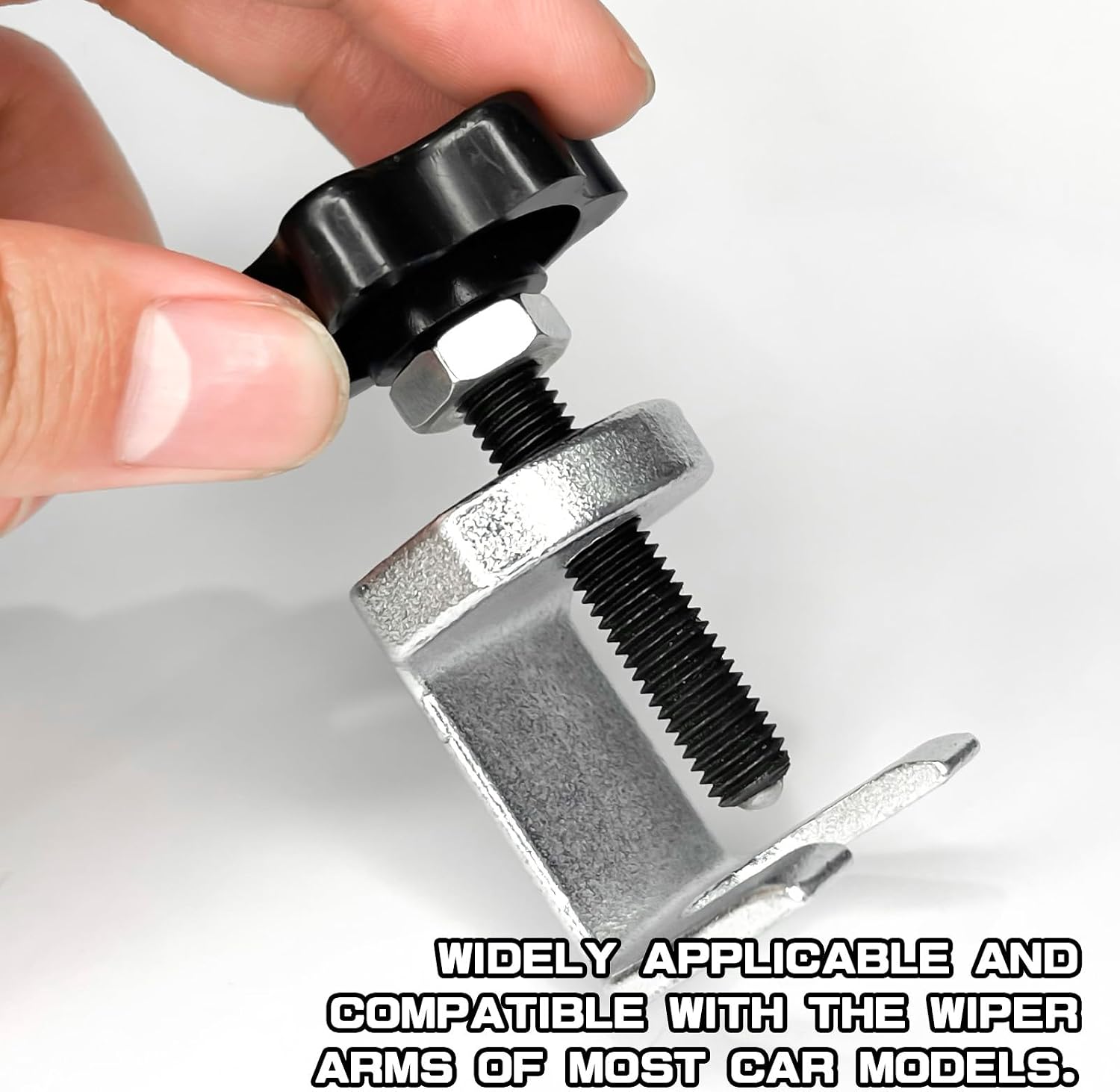 Windshield Wiper Arm Removal Tool, Carbon Steel Automatic Remover Wiper Arm Puller with Adjustable Knob, Car Puller Repair Tool Kit Suitable for Most Vehicles(Opening Dimension: 0.6")