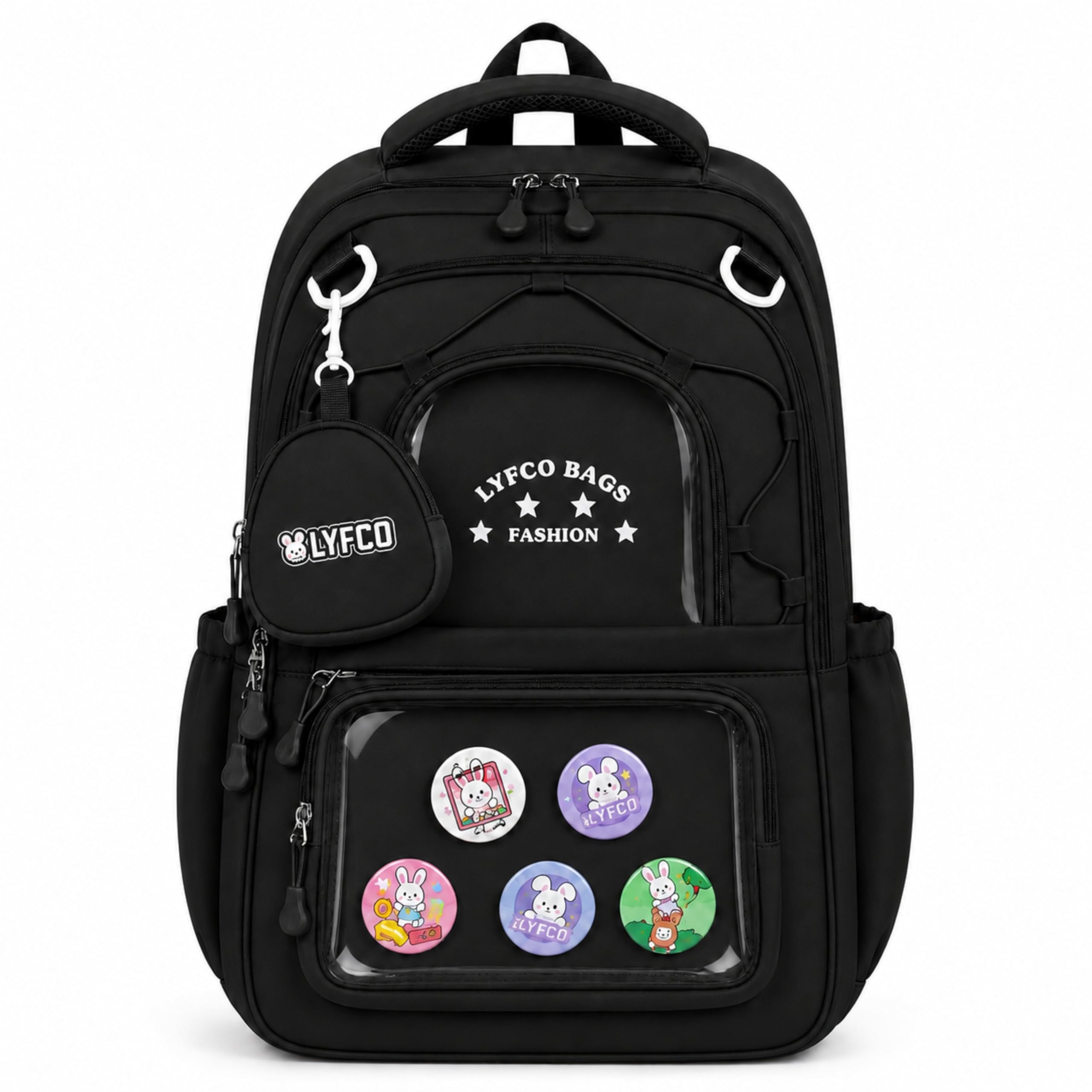 lyfco School & College Backpack with Detachable Pouch | 18 Inch Large capacity bag for Girls & Boys Age of 12-16 years | Best for School, Tution, Travel, Camping-picture-52