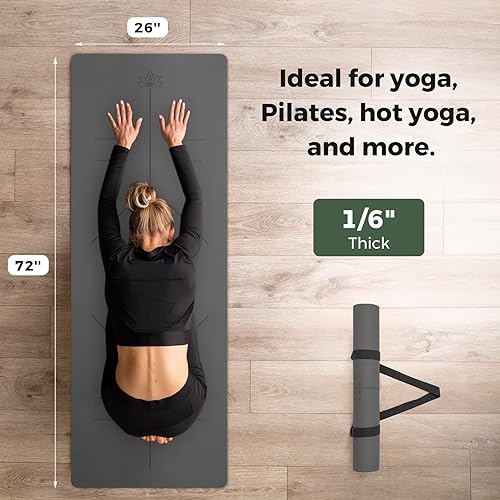 Miniatura 3 de Esterilla de yoga Esterilla de yoga Esterilla de ejercicio y fitness para hombres y mujeres con correa de transporte