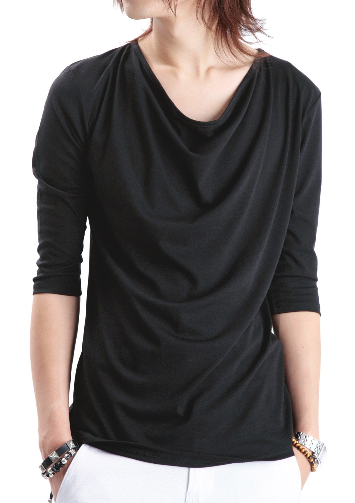 Roshell Men's Three-quarter Sleeved Tee L Black Apparel