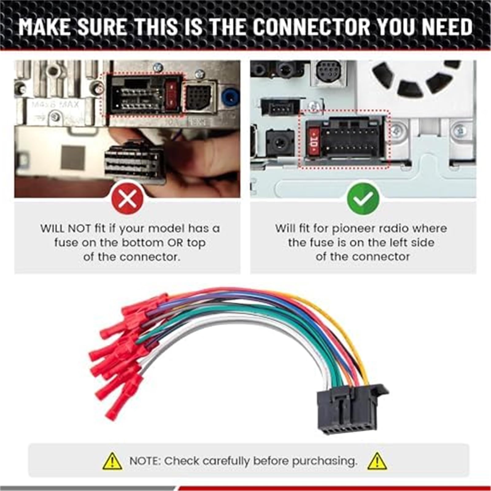 16-stykowa wiązka przewodów radia stereo, do radia Pioneer DEH AVH AVIC MVH FH SPH wZłącze Butt Kabel adaptera anteny samochodowej