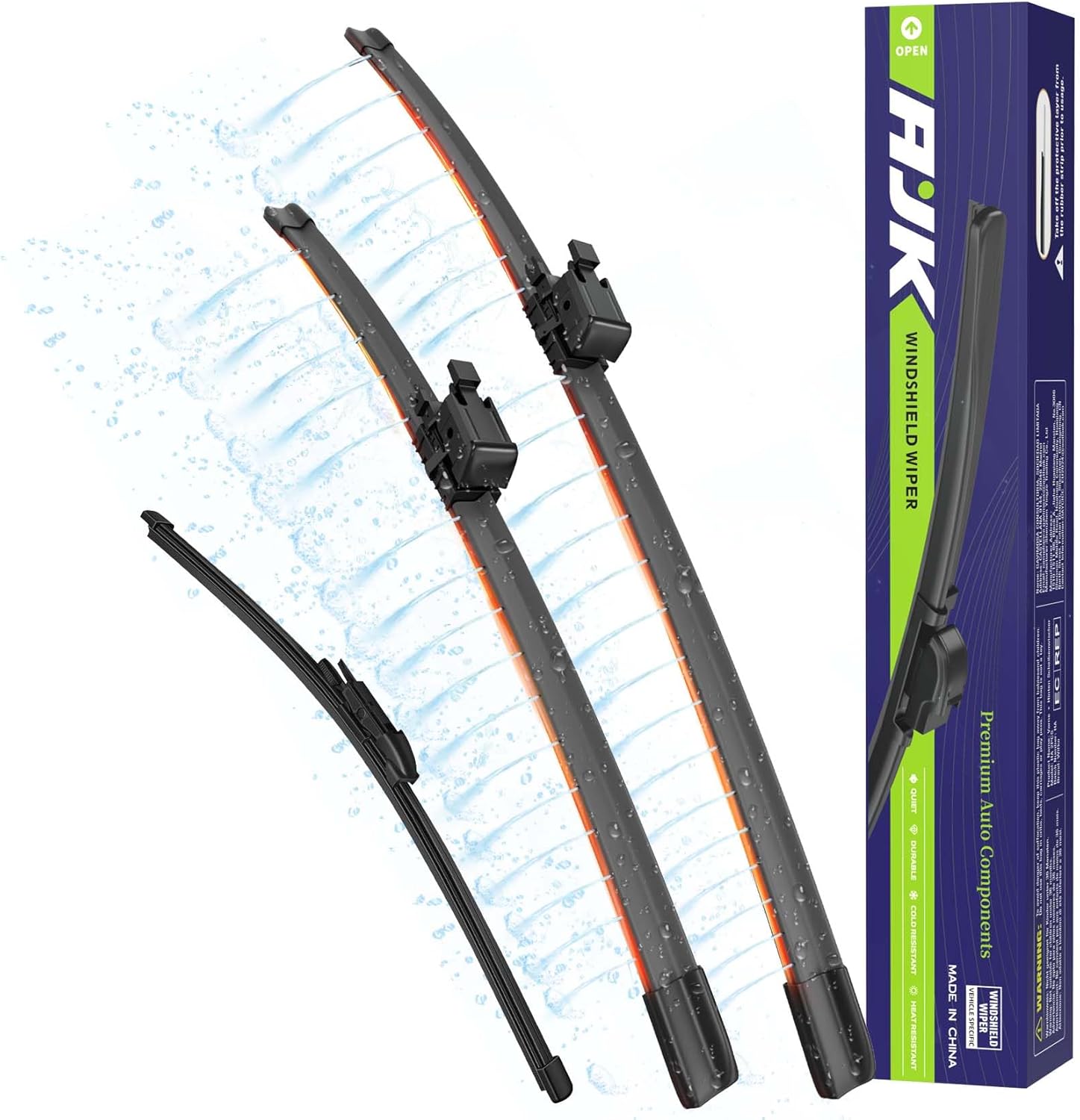 AJK Unheated Wiper Blades for Lincoln Aviator 2020-2023 2024 2025, 3 Piece All Weather OEM Quality Automotive Replacement Unheated Windshield Wiper Blades for My Car