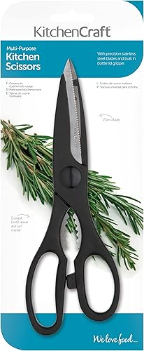 Miniatura 2 de KitchenCraft KCSCISSORMP - Tijeras de cocina y abrebotellas, acero inoxidable, 8.3 in, color negro
