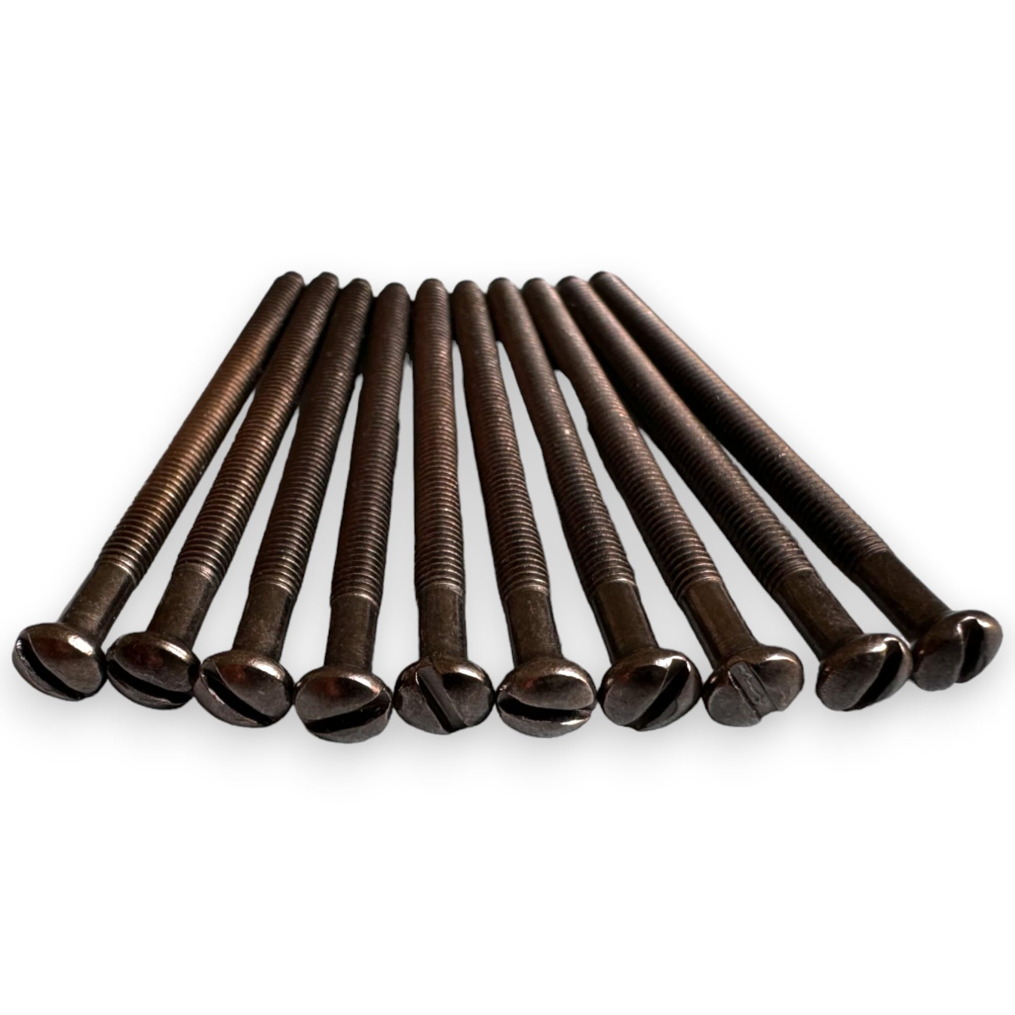 Pack of 10 Electrical Screws 50mm Black Nickel M3.5 - Long Socket Screw Switch Plugs Fixings Raised Slotted Head - Durable Hardware for Electrical Installations, Repairs Outlets Switches and Sockets