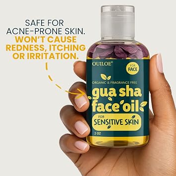 Gua Sha Oil for Sensitive Skin - Lymphatic Massage Oil for Face