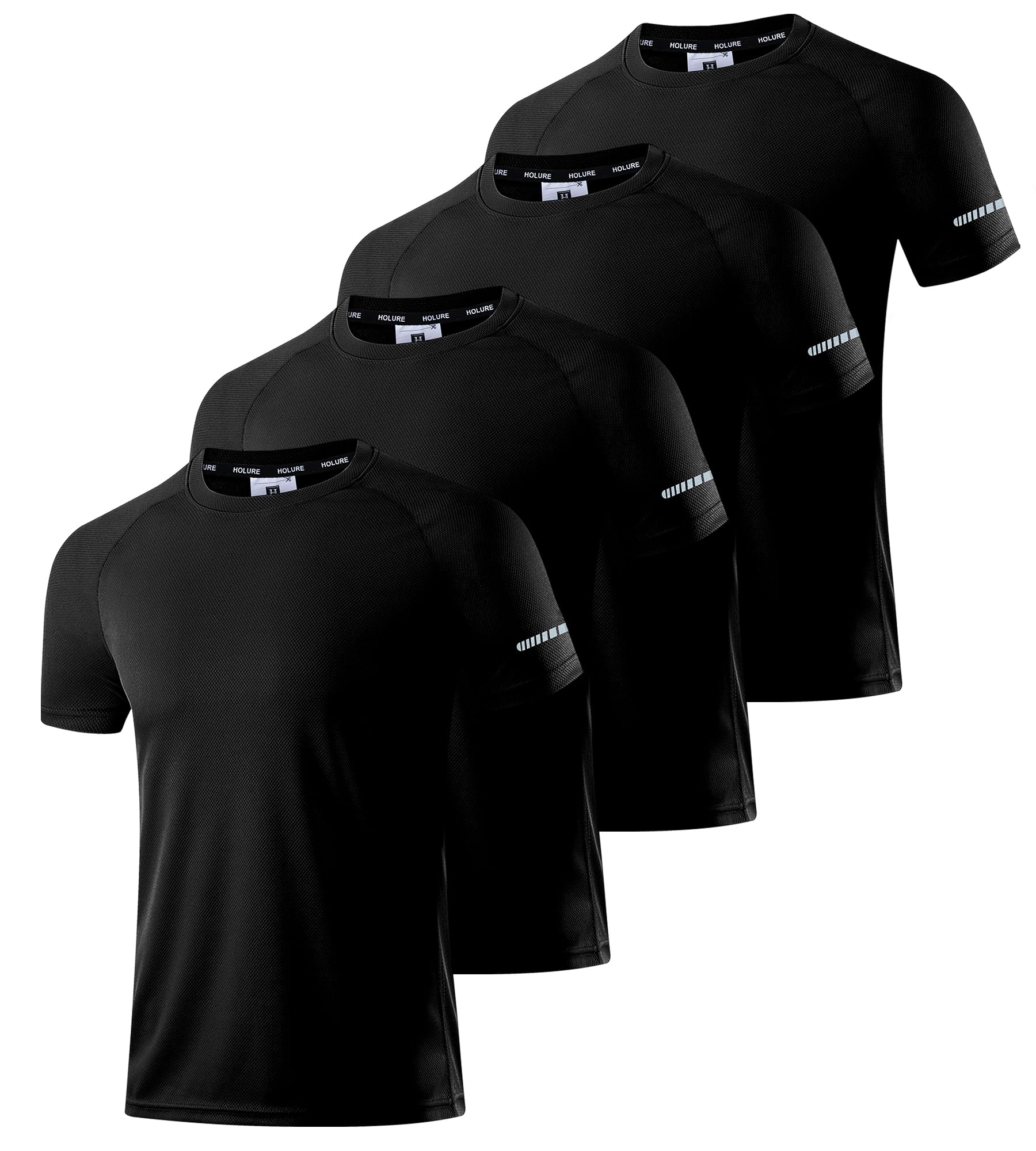 Herren Activewear T-Shirts 1/3/4/5/6er Pack | Slim Fit Sport Shirts | Atmungsaktiv, Schnelltrocknend & Leicht | mit Reflektierenden Details für Fitness, Laufen & Training