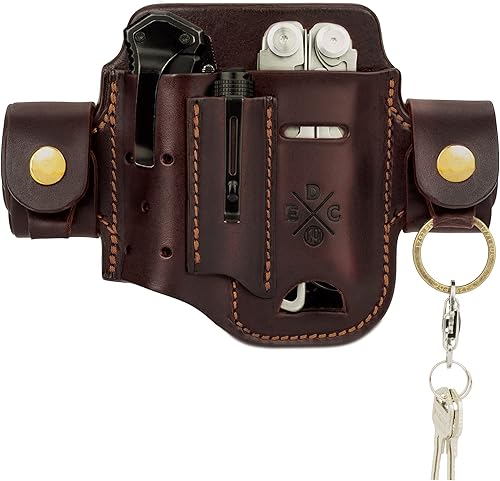 Miniatura 10 de 1791 EDC Funda multiherramienta, organizador EDC de cuero, bolsa para cinturón se adapta a multiherramienta, cuchillo, bolígrafo, llaves, compatible