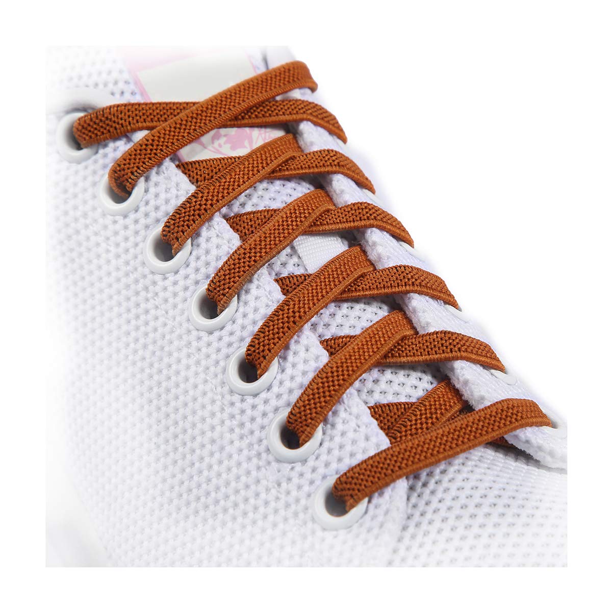 anan520 Elastic No Tie Shoelaces - One Size Fits All Adult And Kids Shoes(2 Pairs), Brown, X-Large