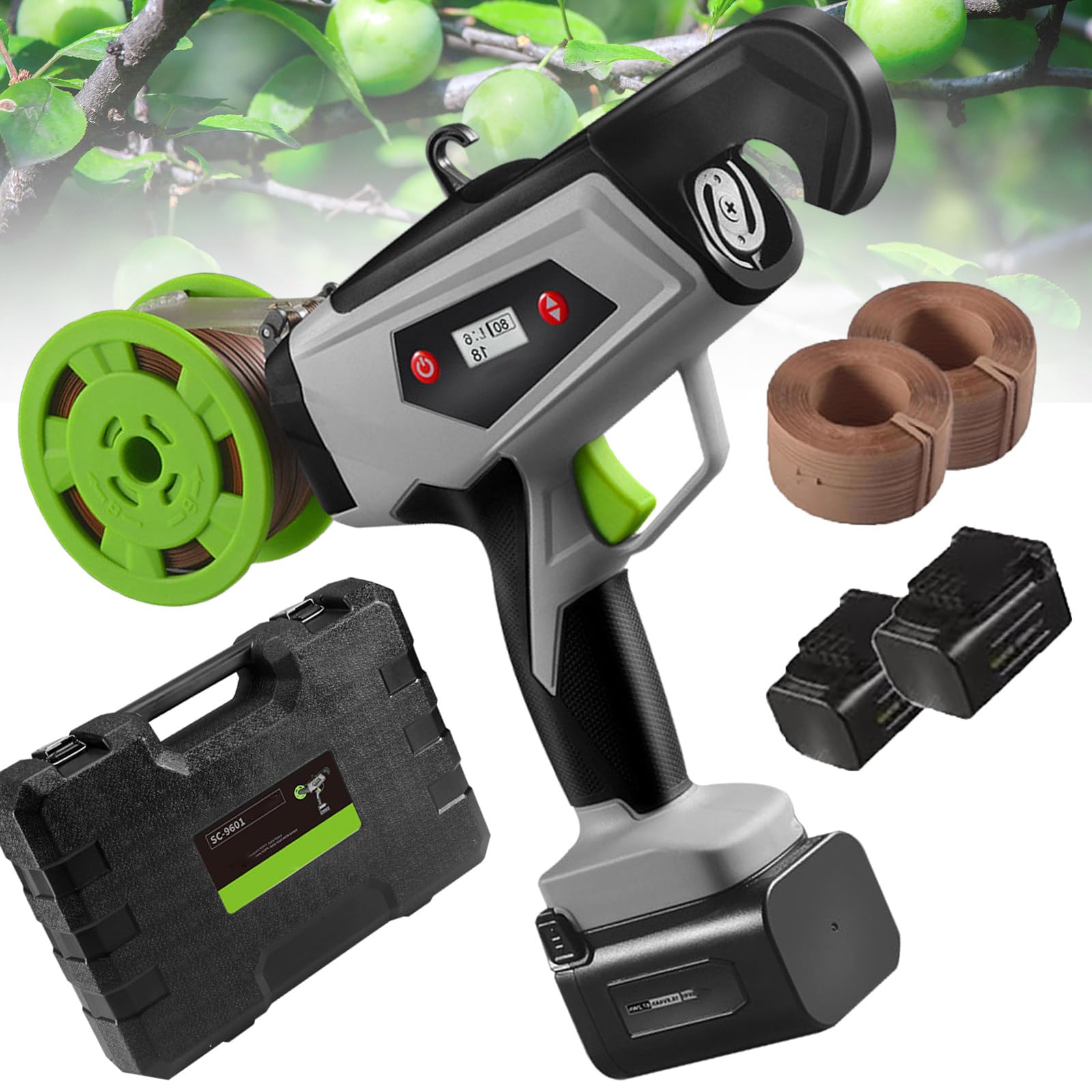 Máquina atadora de Plantas eléctrica, máquina atadora de Tomates, máquina atadora de viñas Recargable, máquina atadora de Tomates para Frutas, Verduras y Flores.