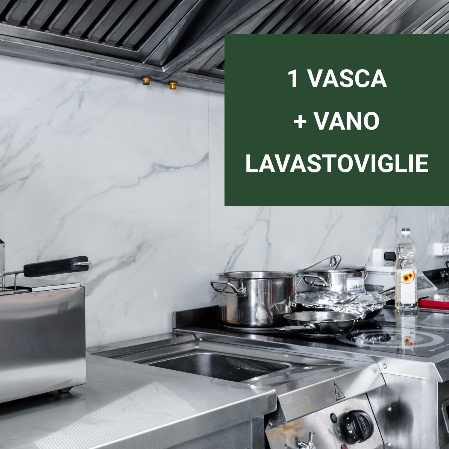 Ristoattrezzature Lavello in Acciaio Inox - Professionale, per Cucine Ristoranti e Pizzerie - 2 Vasche, Gocciolatorio a Sbalzo a Dx - 160x70x85h
