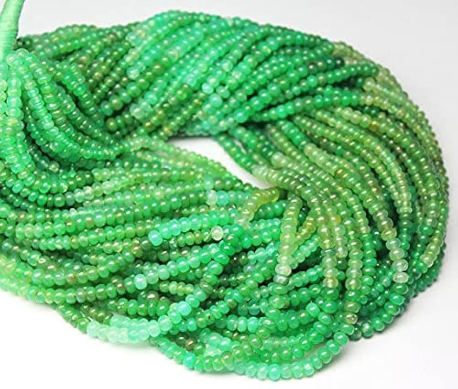 Chrysoprase verte naturelle perles 4mm facettées pour création bijoux DIY
