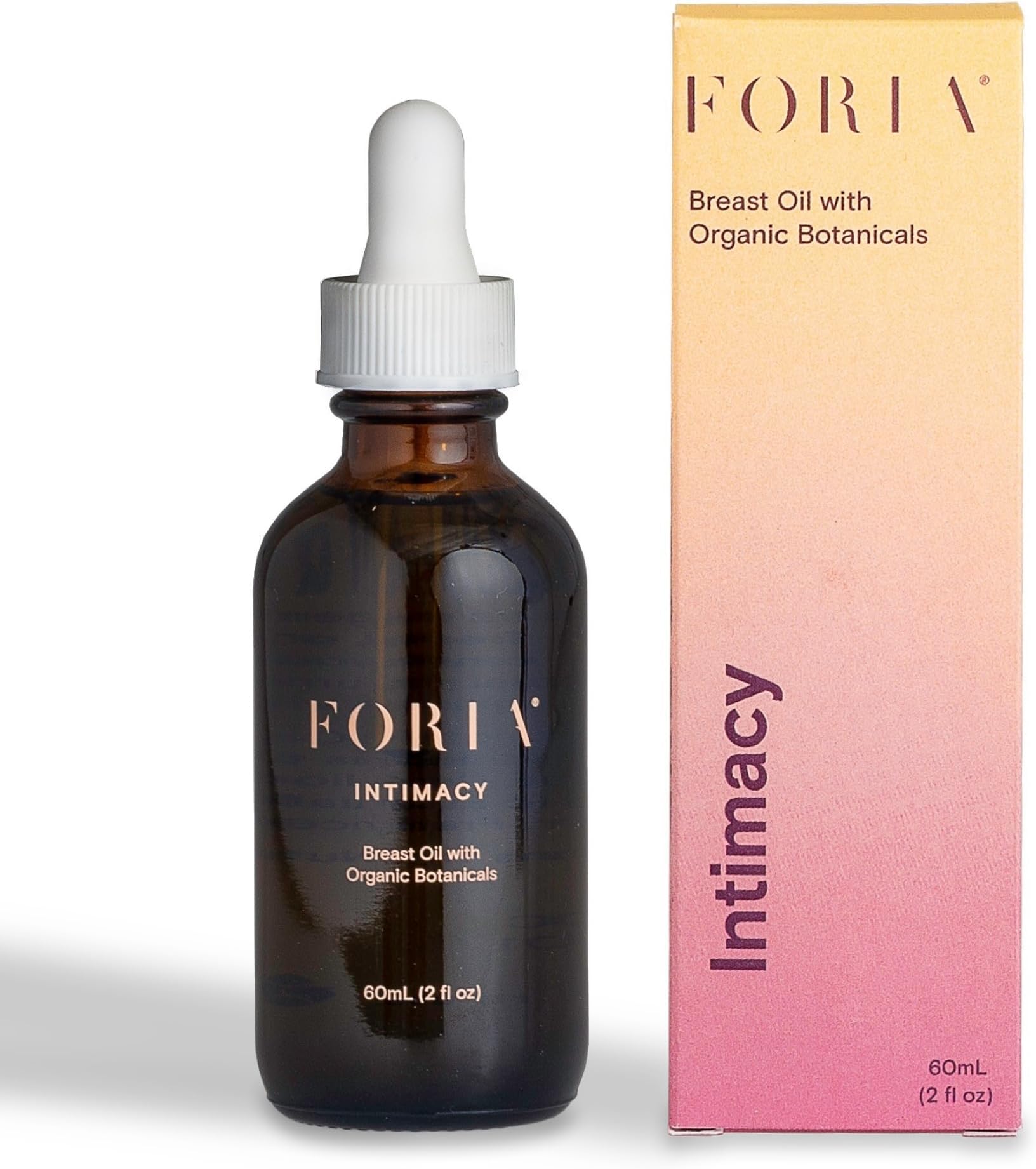 Foria Breast Oil | Organic, All-Natural Herbal Massage Oil to Support Breast Health with Coconut Oil, Castor Oil, Calendula, Yarrow & Dandelion Leaf | 2 Fl Oz